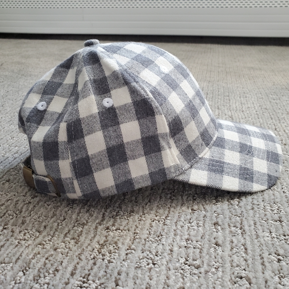 Gray Buffalo plaid baseball cap